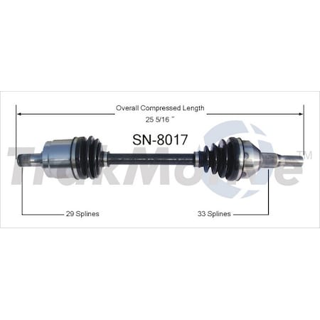 Surtrack Axle Cv Axle Shaft, Sn-8017 SN-8017